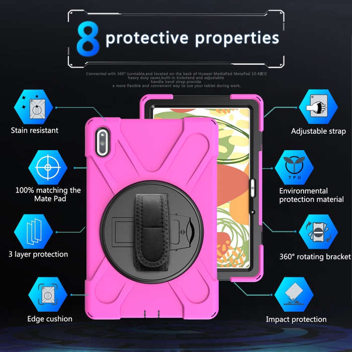 For Huawei MatePad 10.4 Shockproof Colorful Silicone + PC Protective Case with Holder & Hand Grip...
