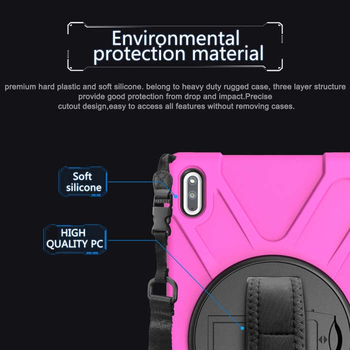 For Huawei MatePad 10.4 Shockproof Colorful Silicone + PC Protective Case with Holder & Hand Grip...