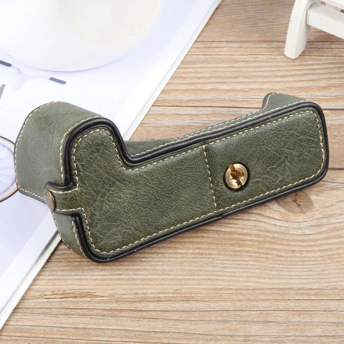 For Canon EOS 200D II / 200D Buffalo Texture PU Leather Camera Half Case Base(Green)