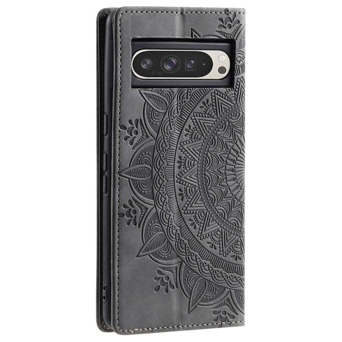 For Google Pixel 9 Pro XL Totem Embossed Magnetic Leather Phone Case(Grey)