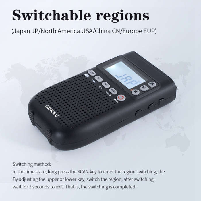 QINGLV QL-518 Portable Bluetooth Transmitter Radio Support FM / AM / MP3(Black)