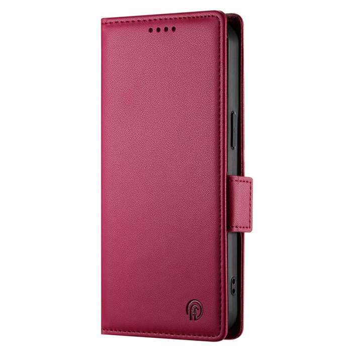 For Honor X8c 4G Side Buckle Magnetic Frosted Leather Phone Case(Wine Red)