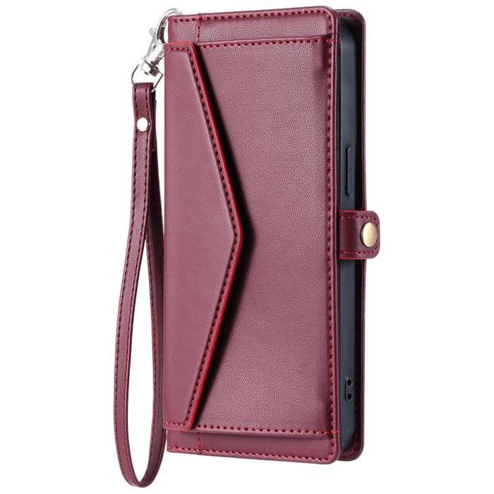 For Motorola Edge 60 Pro Wallet Multi-card Slot Leather Phone Case with Lanyard(Wine Red)