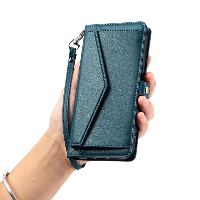 For Motorola Edge 60 Pro Wallet Multi-card Slot Leather Phone Case with Lanyard(Green)
