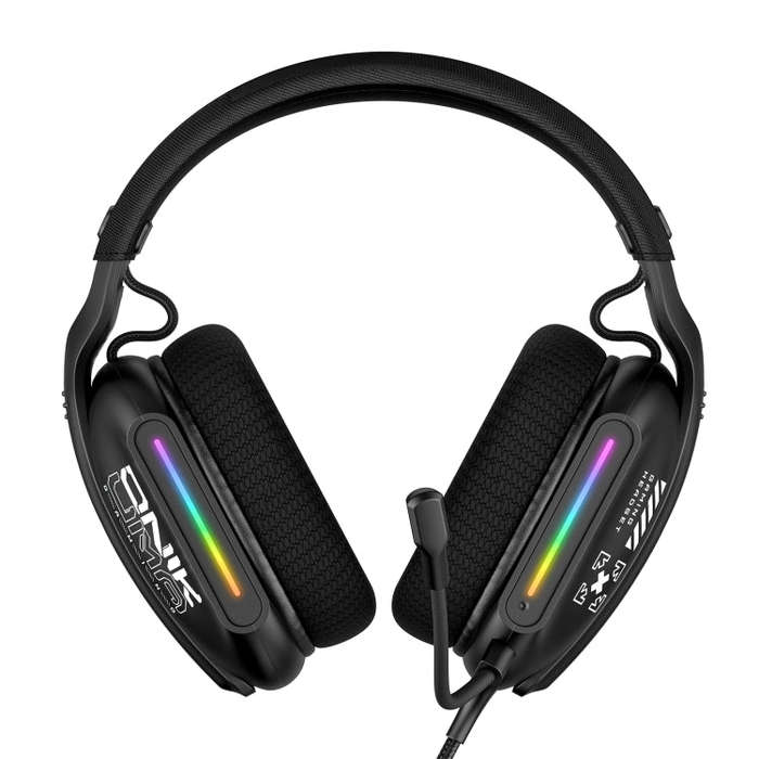 ONIKUMA X12 USB /  3.5mm Wired RGB Light Gaming Headset with Mic, Cable length: 2.2m(Black)