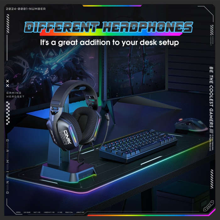 ONIKUMA X12 USB /  3.5mm Wired RGB Light Gaming Headset with Mic, Cable length: 2.2m(Black)