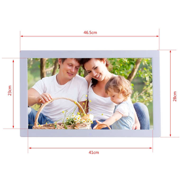 18.5 inch IPS Screen Digital Photo Frame, Plug Type:US Plug(White)