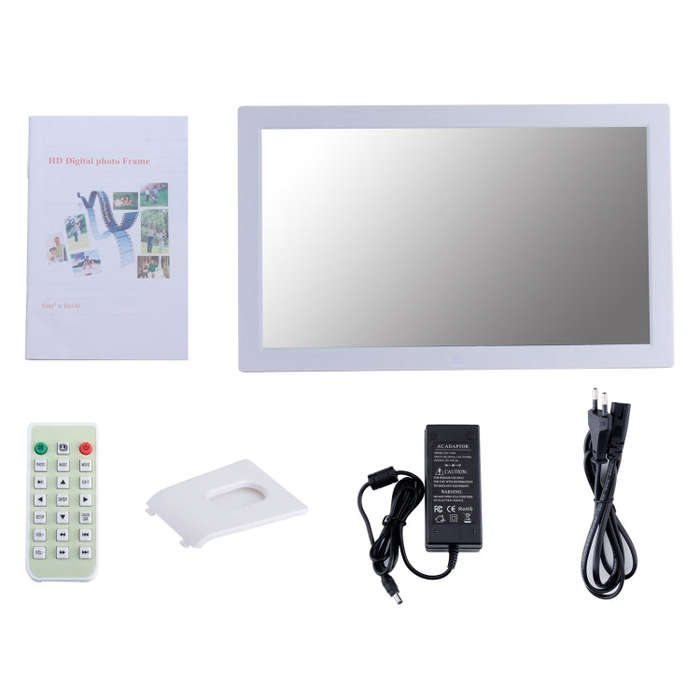 23.6 inch LED Screen Digital Photo Frame, Plug Type:US Plug(White)