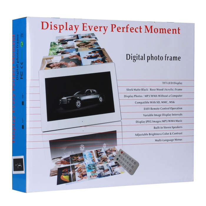 23.6 inch LED Screen Digital Photo Frame, Plug Type:US Plug(White)