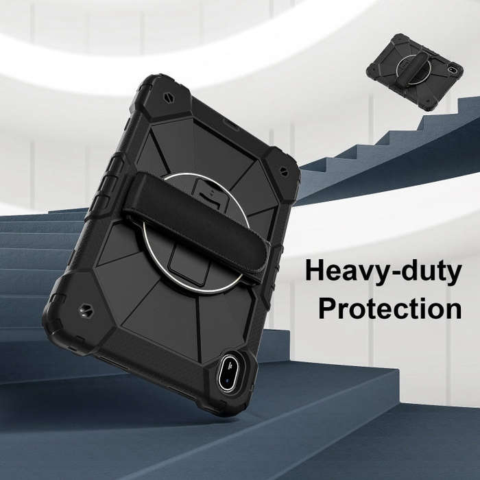 For Huawei MatePad SE 11 2024 Contrast Color Robot Silicone Hybrid PC Tablet Case(Black)
