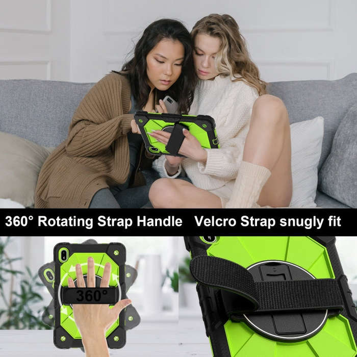 For Huawei MatePad SE 11 2024 Contrast Color Robot Silicone Hybrid PC Tablet Case(Black Yellow Gr...