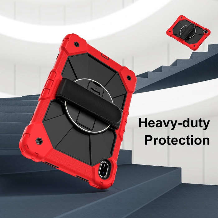 For Huawei MatePad SE 11 2024 Contrast Color Robot Silicone Hybrid PC Tablet Case(Red Black)