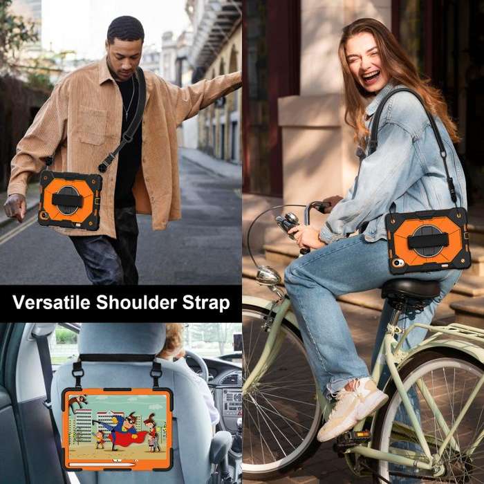 For Huawei MatePad 11.5 S Contrast Color Robot Silicone Hybrid PC Tablet Case(Black Orange)