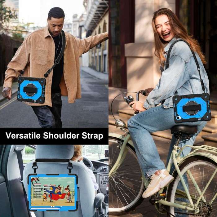 For Huawei MatePad 11.5 S Contrast Color Robot Silicone Hybrid PC Tablet Case(Black Blue)