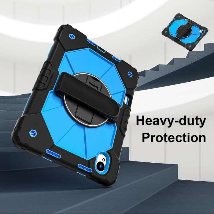 For Huawei MatePad 11.5 S Contrast Color Robot Silicone Hybrid PC Tablet Case(Black Blue)