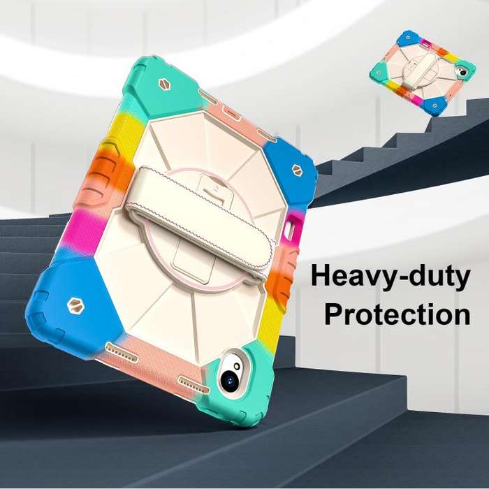 For Huawei MatePad 11.5 S Contrast Color Robot Silicone Hybrid PC Tablet Case(Colorful Blue)
