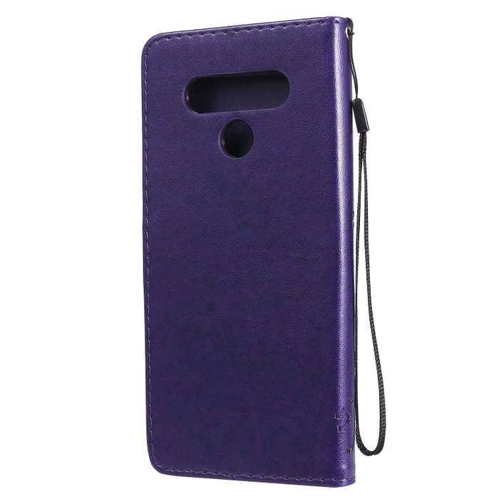 For LG Stylo 6 Tree & Cat Embossed Pattern Horizontal Flip Leather Case with Holder & Card Slots ...