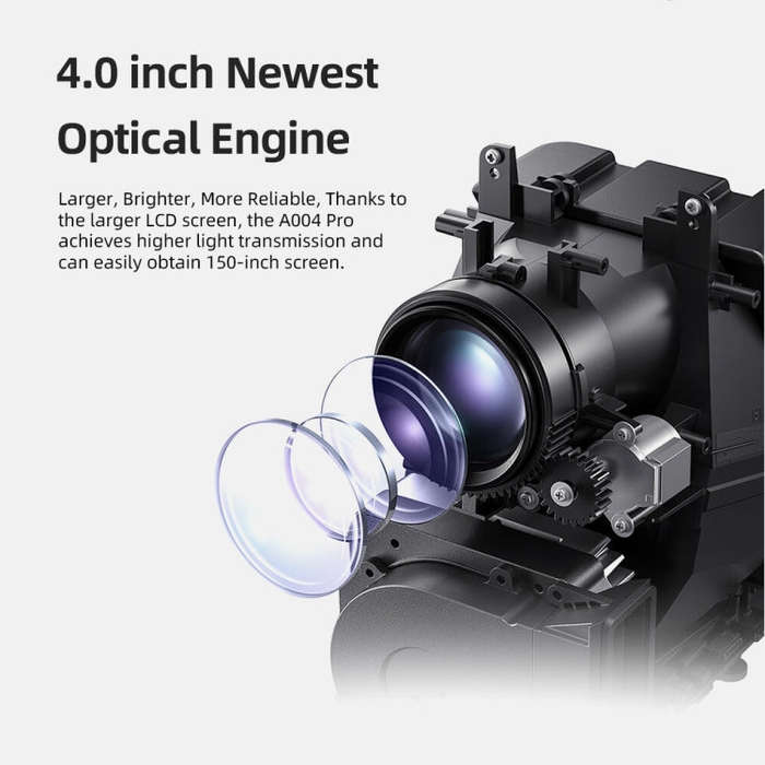 AUN A004 Pro 1920 x 1080P 9000Lumen Android 9.0 Portable LCD Projector, EU Plug(White)