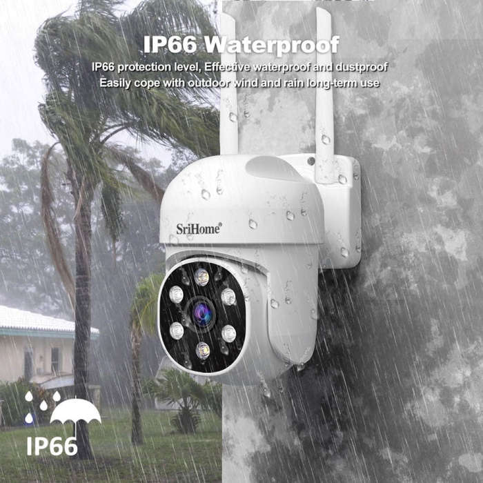 SriHome SH061 2MP AI Humanoid Tracking Infrared Night Vision Camera(UK Plug)