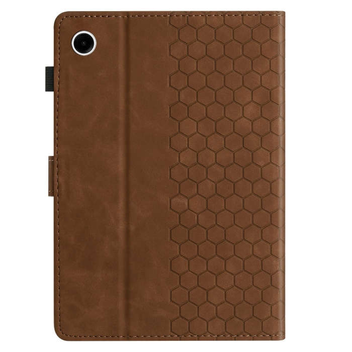 For Huawei MatePad T10 / T10S Honeycomb Embossed Leather Tablet Case(Brown)