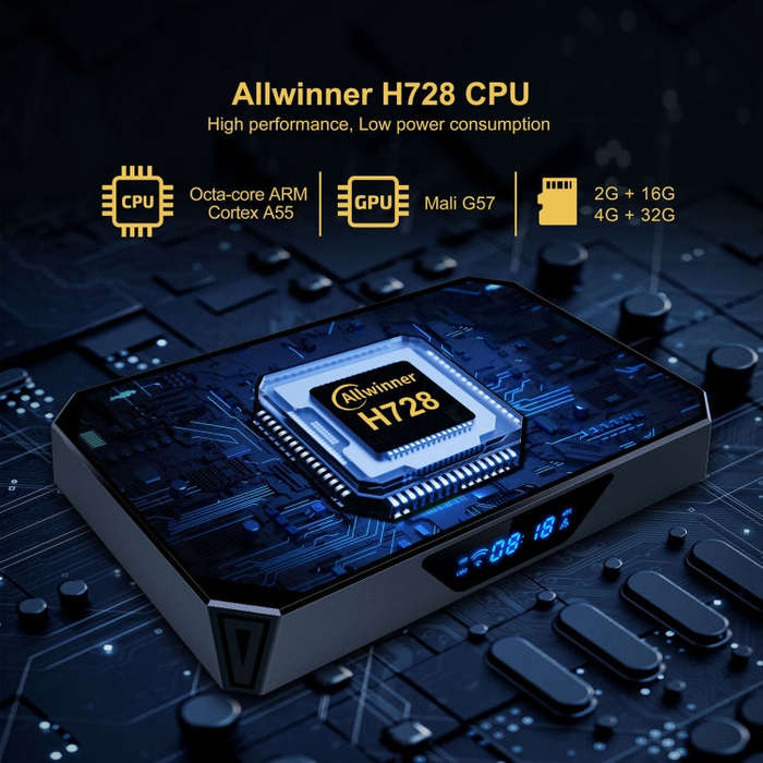 X96Q Pro+ Cortex-A55 Android 14 Octa-core CPU 4K HD Internet Set-top Box, RAM:4GB+32GB(AU Plug)