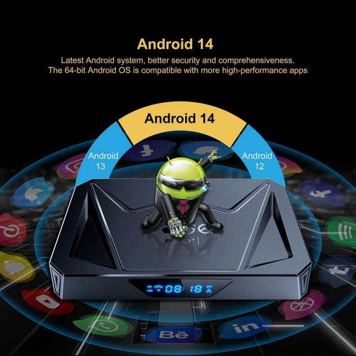 X96Q Pro+ Cortex-A55 Android 14 Octa-core CPU 4K HD Internet Set-top Box, RAM:4GB+32GB(US Plug)