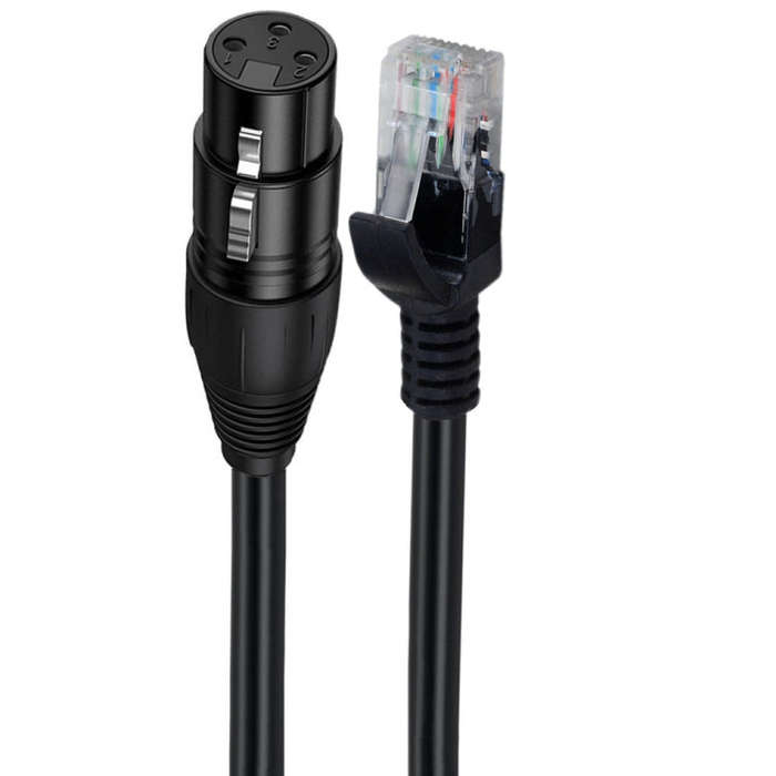 XLR 3 Pin Female to RJ45 Male Network Extension Cable for DMX-CON Controller Series, Length: 30cm...