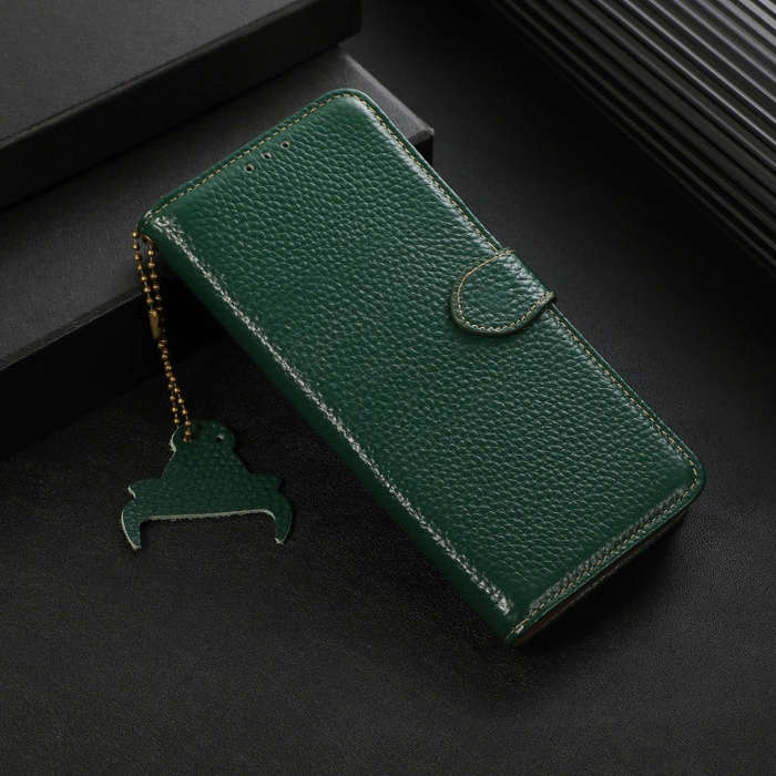 For Motorola Edge 50 Neo Genuine Leather Litchi Texture RFID Leather Phone Case(Green)