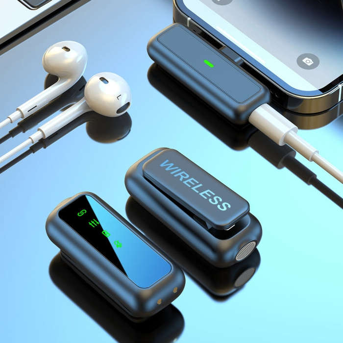 SX6 1 TX + 2 RX Lavalier Wireless Microphone with Digital Display Charging Box, Specification:8 P...