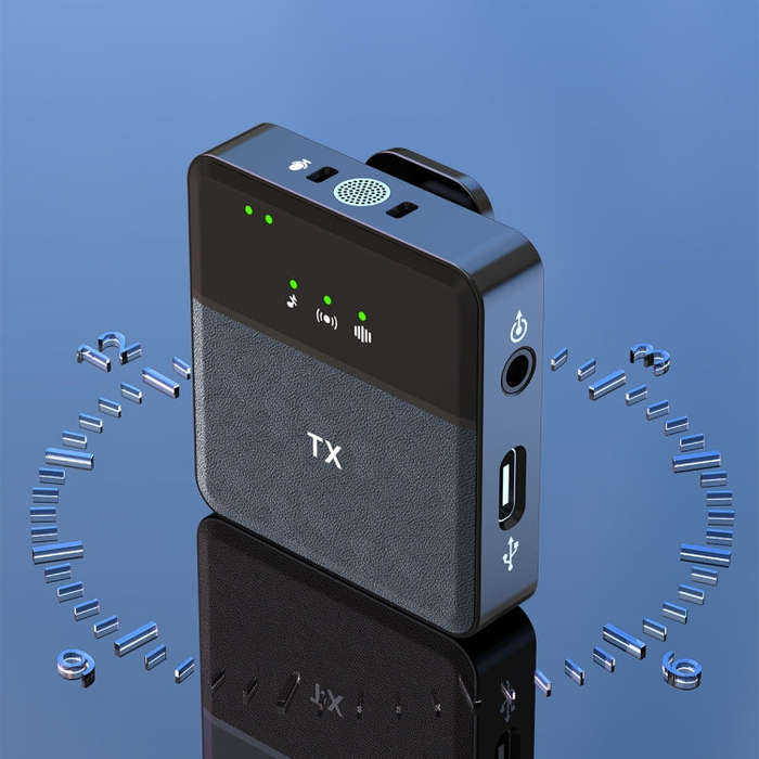 SX9 1 TX + 2 RX Smart Noise Reduction Lavalier Wireless Microphone(Type-C)