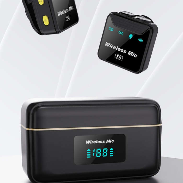 SX23 1 TX + 2 RX Lavalier Wireless Microphone with Digital Charging Box(8 Pin)