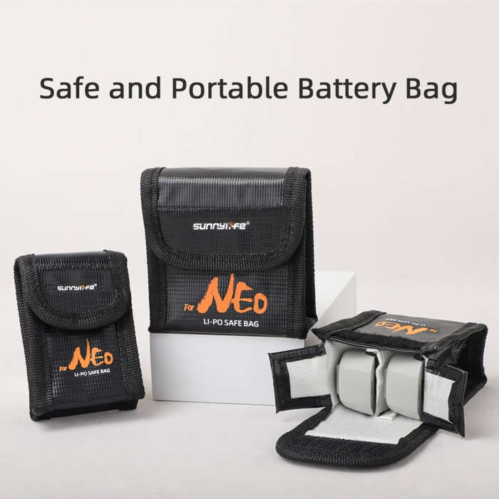 For DJI Neo Sunnylife Battery Explosion-proof Safe Bag Protective Li-Po Safe Bag(For 2pcs Batteries)