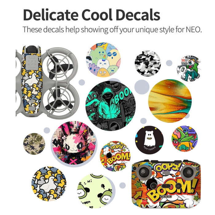For DJI Neo Drone Body Remote Control Protective Sticker(Graffiti Boom)