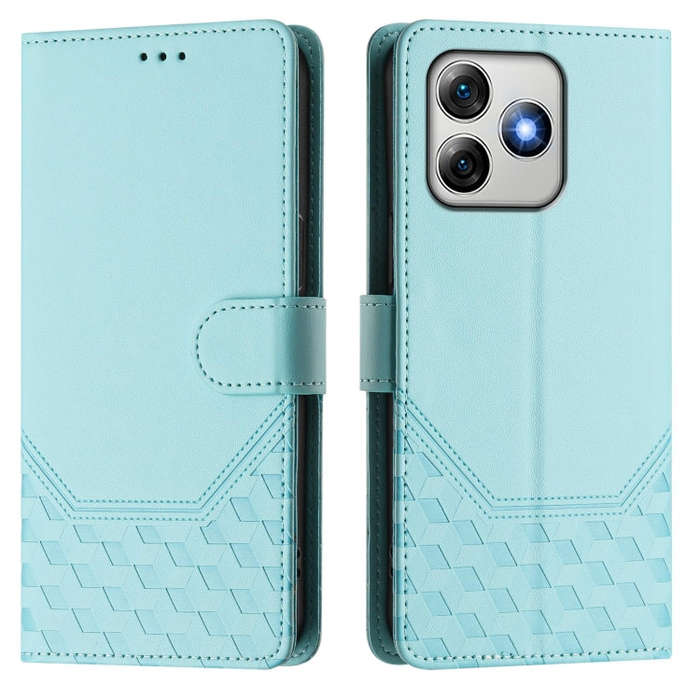 For Ulefone Note 18 Ultra Honeycomb Embossing RFID Leather Phone Case(Mint Green)