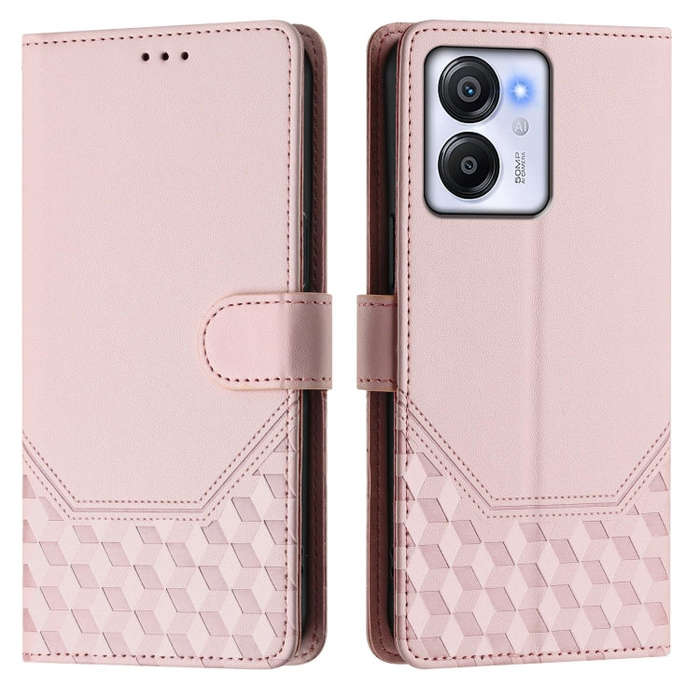 For Blackview Oscal Modern 8 / Color 8 Honeycomb Embossing RFID Leather Phone Case(Pink)