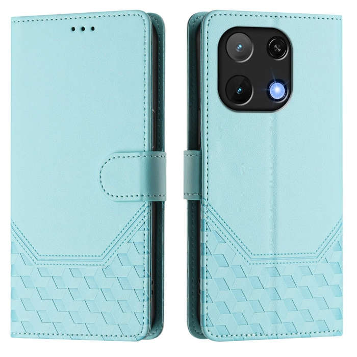 For Umidigi Note 90 Honeycomb Embossing RFID Leather Phone Case(Mint Green)
