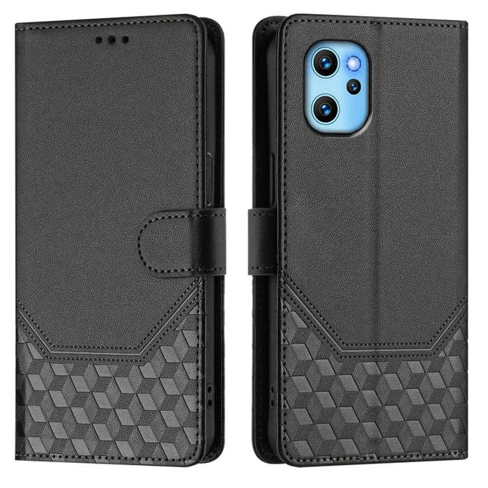 For Umidigi Power 7 Max Honeycomb Embossing RFID Leather Phone Case(Black)