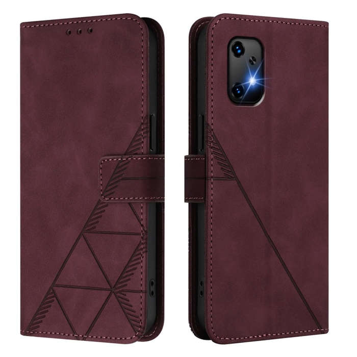 For UMIDIGI Bison X20 Crossbody 3D Embossed Flip Leather Phone Case(Wine Red)
