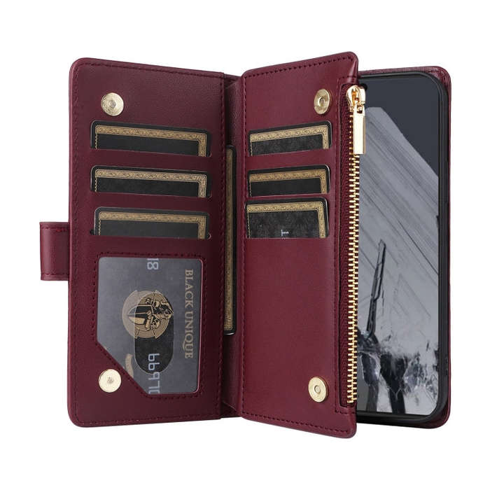 For Google Pixel 8 Pro Crossbody Zipper Wallet Rhombus Leather Phone Case(Wine Red)