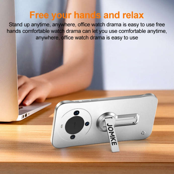 For Huawei Mate 60 Baking Varnish 360 Rotate Holder No Frame PC Phone Case(Silver)