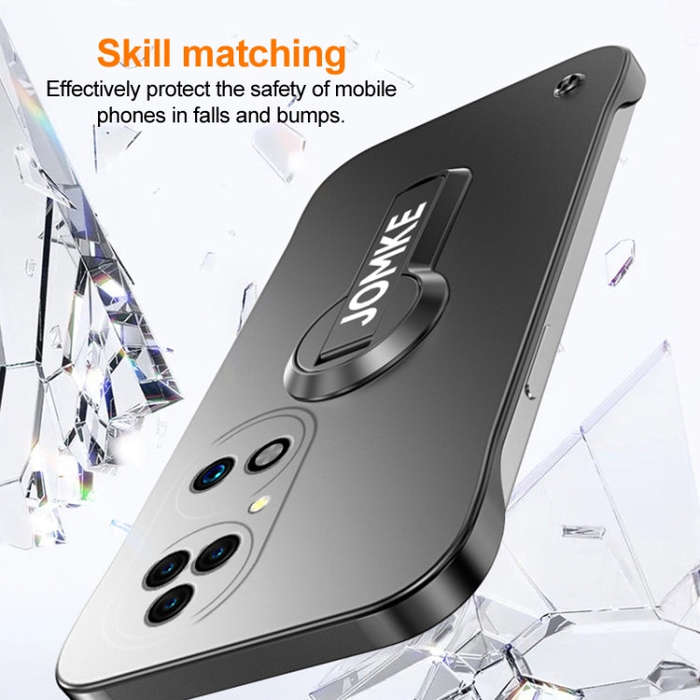 For Huawei P50 Baking Varnish 360 Rotate Holder No Frame PC Phone Case(Green)