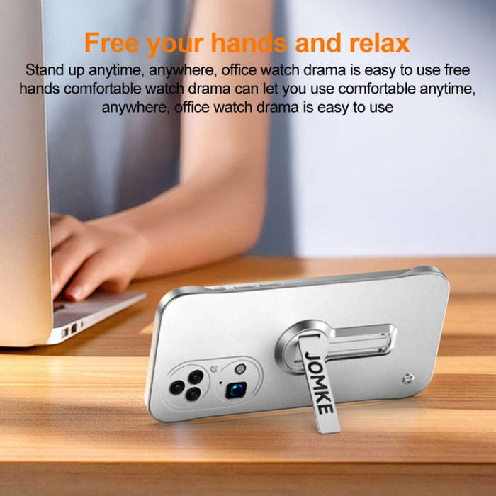 For Huawei P50 Pro Baking Varnish 360 Rotate Holder No Frame PC Phone Case(Silver)