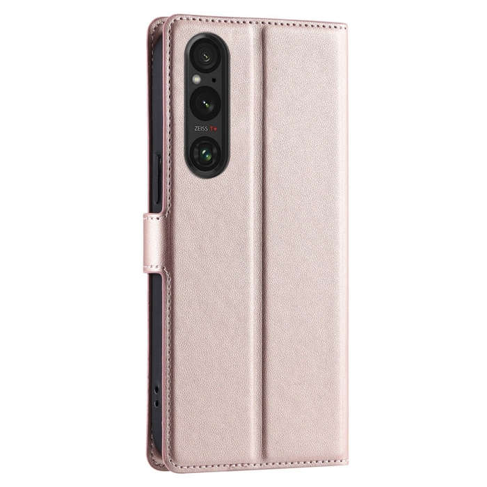 For Sony Xperia 1 V Voltage Ultra-thin Dot Leather Phone Case(Rose Gold)