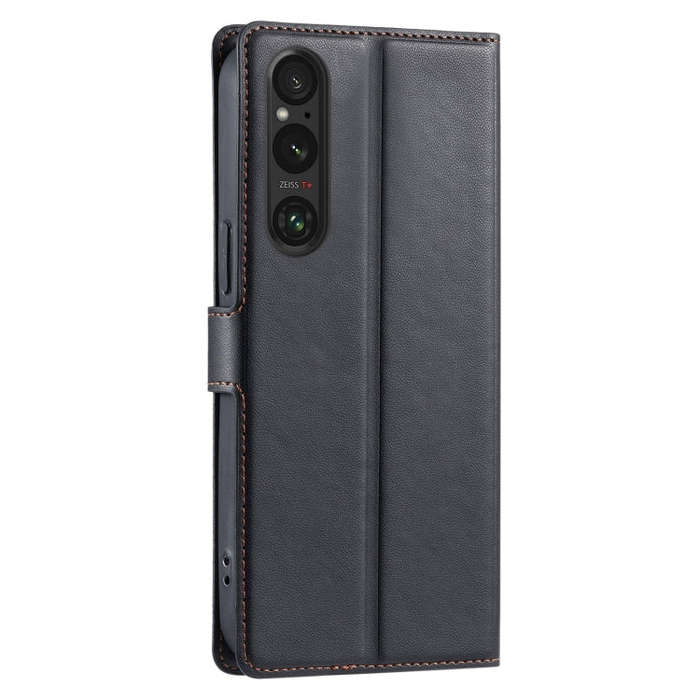 For Sony Xperia 1 V Voltage Ultra-thin Dot Leather Phone Case(Black)