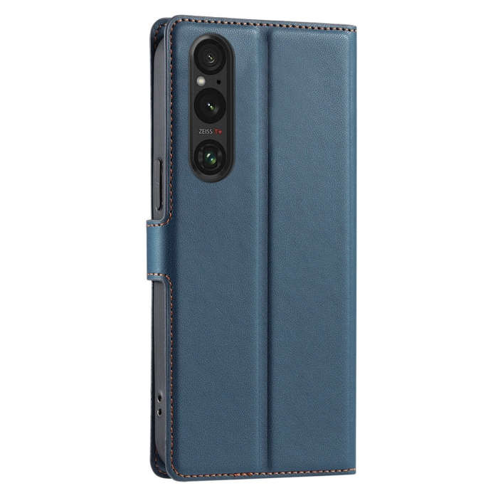 For Sony Xperia 1 V Voltage Ultra-thin Dot Leather Phone Case(Blue)