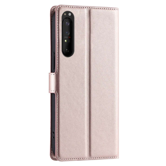 For Sony Xperia 1 IV Voltage Ultra-thin Dot Leather Phone Case(Rose Gold)