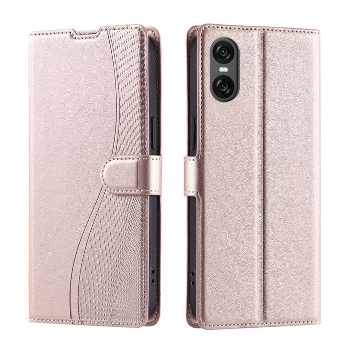 For Sony Xperia 5 VI Voltage Ultra-thin Dot Leather Phone Case(Rose Gold)