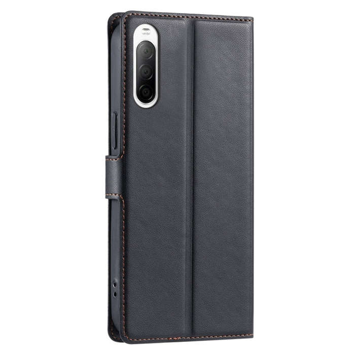 For Sony Xperia 10 IV Voltage Ultra-thin Dot Leather Phone Case(Black)