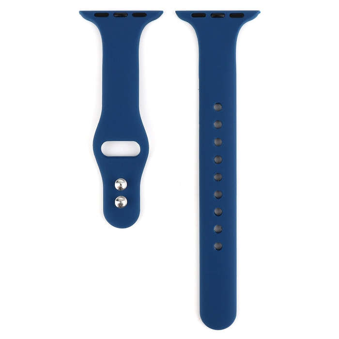For Apple Watch 5 & 4 44mm / 3 & 2 & 1 42mm Thin Silicone Double Buckle Watch Band(Horizon Blu)