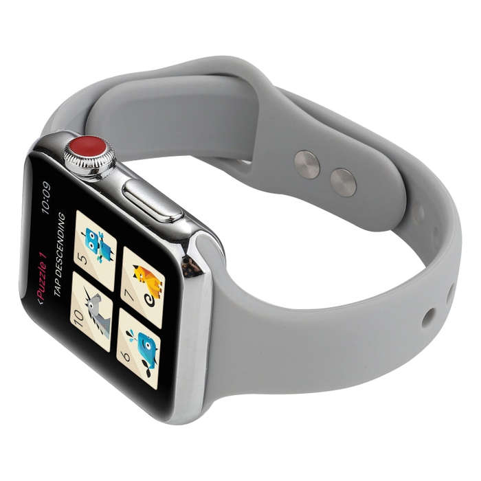 For Apple Watch 5 & 4 44mm / 3 & 2 & 1 42mm Thin Silicone Double Buckle Watch Band(Cloud Grey)